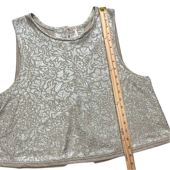 Free People Metallic Floral Cropped Tank Top - Picture 7 of 8